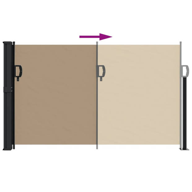 vidaXL Windscherm uittrekbaar 120x600 cm taupe