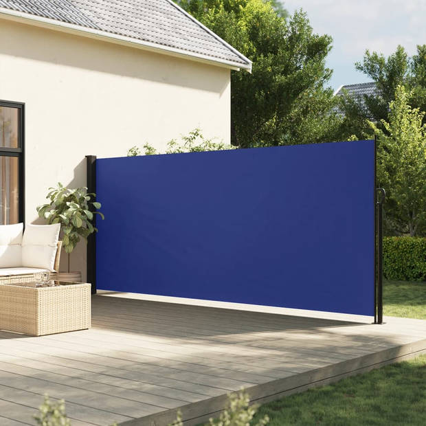 vidaXL Windscherm uittrekbaar 160x500 cm blauw