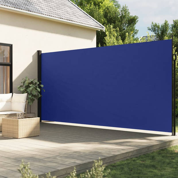 vidaXL Windscherm uittrekbaar 200x600 cm blauw