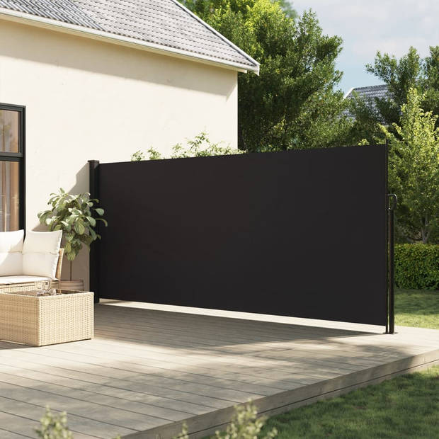 vidaXL Windscherm uittrekbaar 180x500 cm zwart