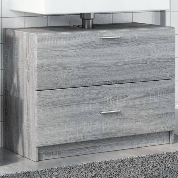 vidaXL Wastafelkast 78x37x59 cm bewerkt hout grijs sonoma eikenkleurig