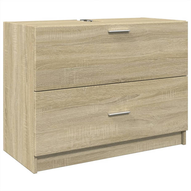 vidaXL Wastafelkast 78x37x59 cm bewerkt hout sonoma eikenkleurig