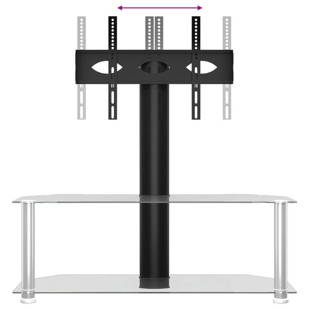 vidaXL Tv-standaard hoek 2-laags voor 32-70 inch zwart en zilverkleur