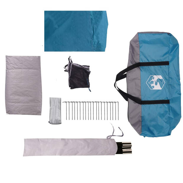 vidaXL Tent met luifel 4-persoons waterdicht blauw