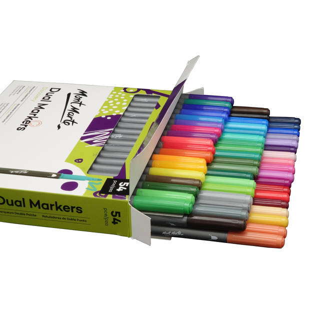 Mont Marte® set fijn-dik Duo Markers 54 stuks