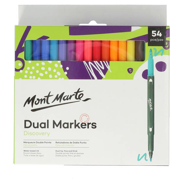 Mont Marte® set fijn-dik Duo Markers 54 stuks