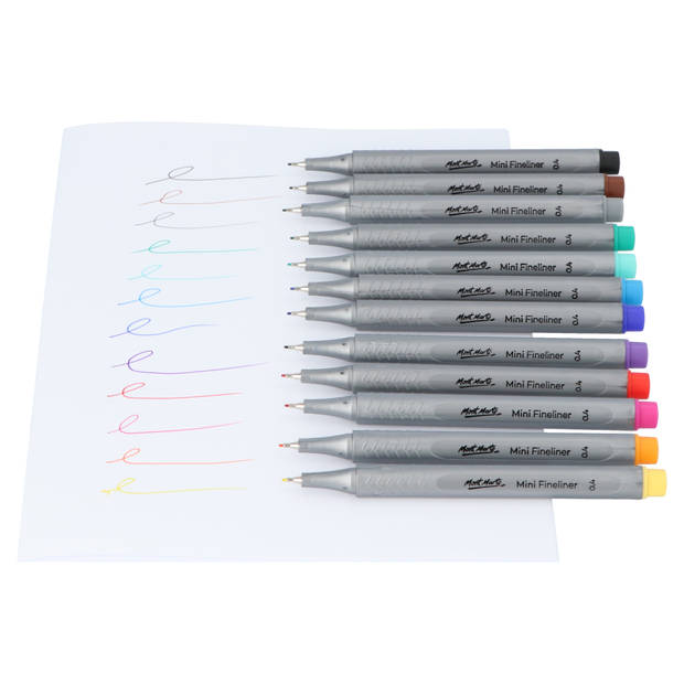 Mont Marte® set van 12 kleuren mini fineliners - 0,4mm punt