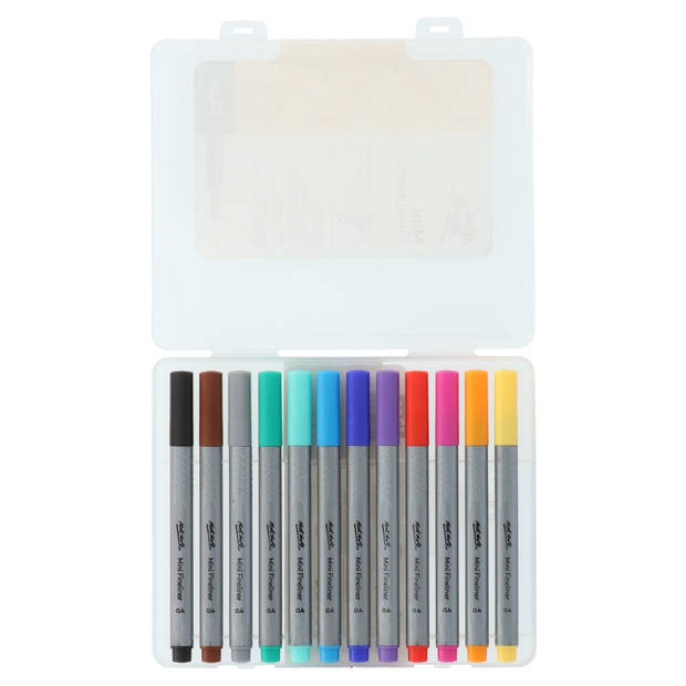 Mont Marte® set van 12 kleuren mini fineliners - 0,4mm punt