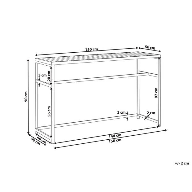 Beliani AVETRANA - Tuintafel-Zwart-Staal