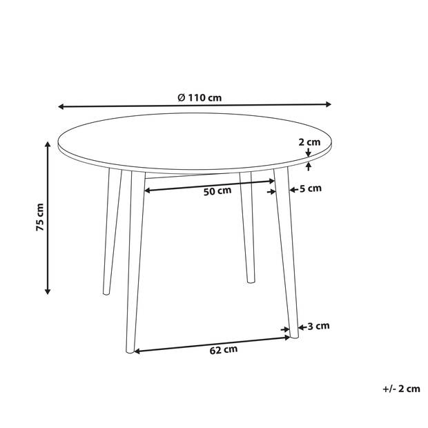 Beliani RADAN - Eettafel-Lichte houtkleur-MDF