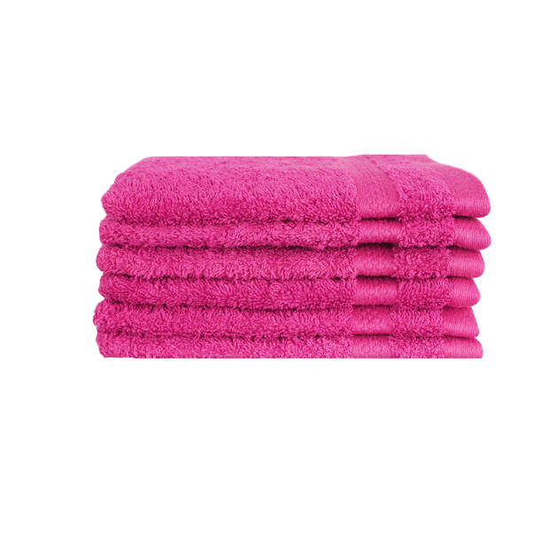 DoubleDry Washand Hotel Collectie - 6 stuks - 16x21 - roze