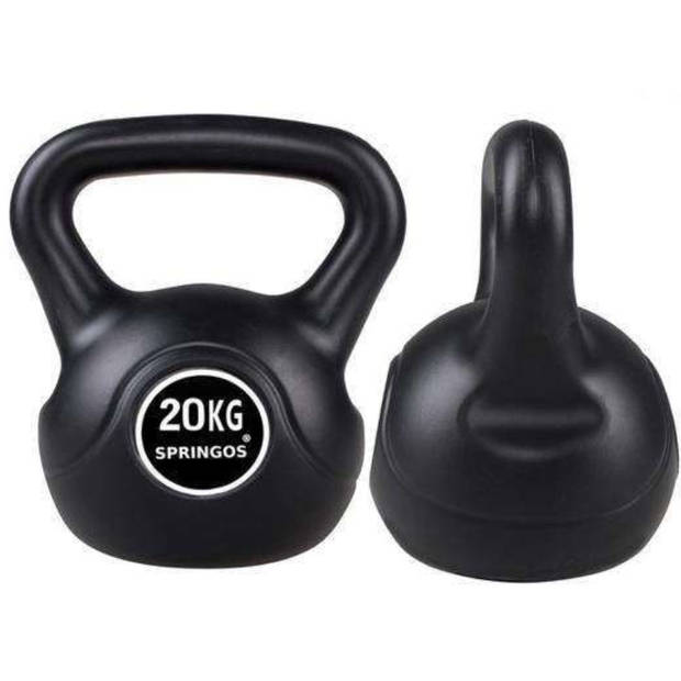 Springos Kettlebell Zwart 20 kg