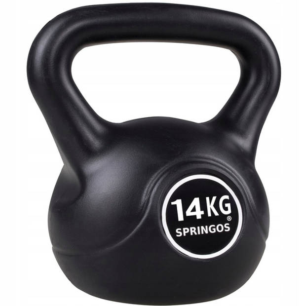 Springos Kettlebell Zwart 14 kg