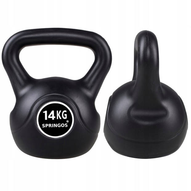 Springos Kettlebell Zwart 14 kg