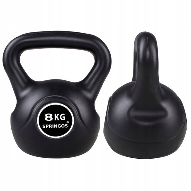 Springos Kettlebell Zwart 8 kg