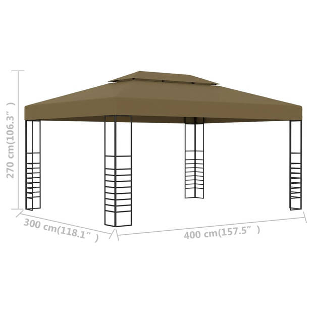 vidaXL Prieel 180 g/m² 3x4 m taupe