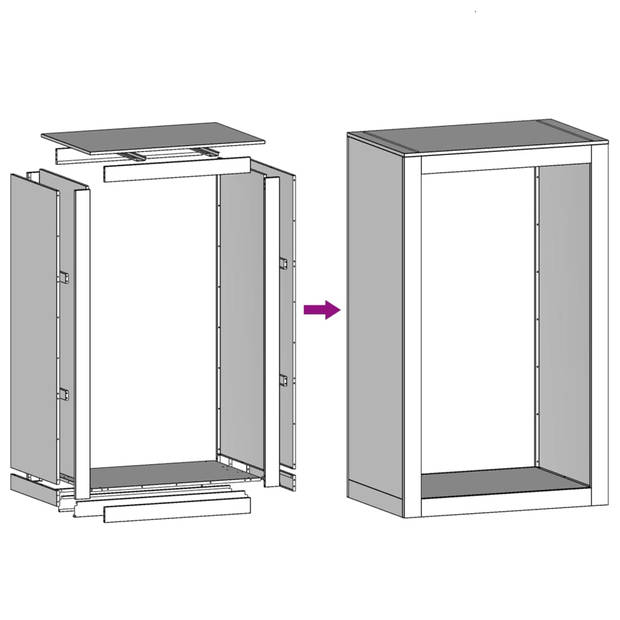 vidaXL Haardhoutrek 60x40x100 cm gegalvaniseerd staal