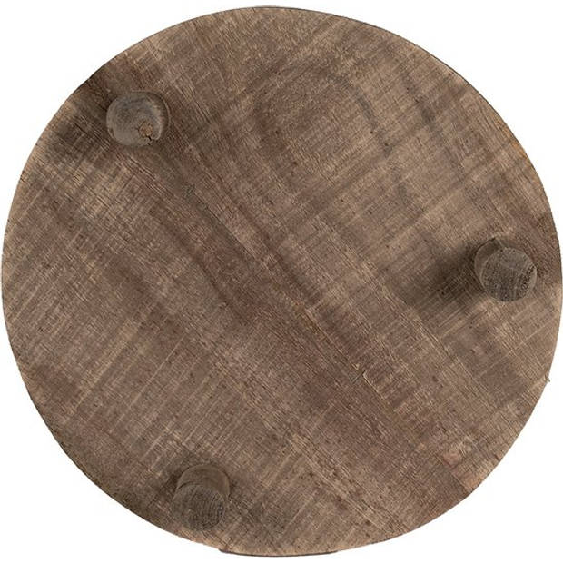 HAES DECO - Plantentafeltje Ø 33x6 cm Bruin Hout - HS6H2225