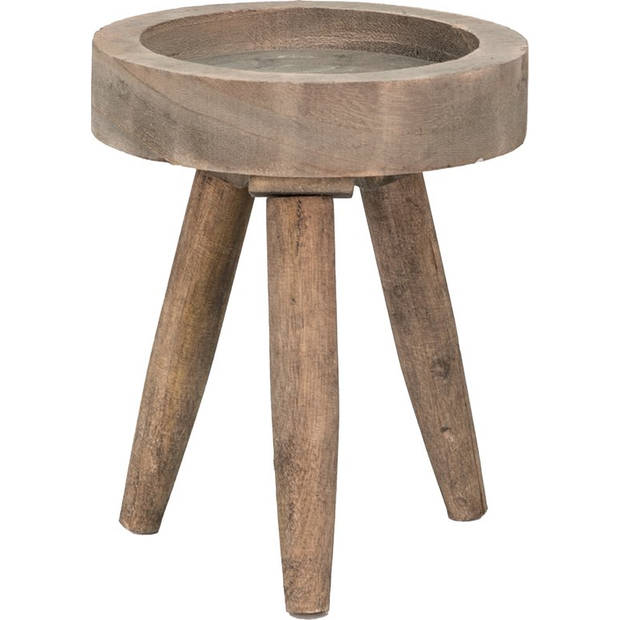 HAES DECO - Plantentafeltje Ø 16x20 cm Bruin Hout Rond - HS6H2212