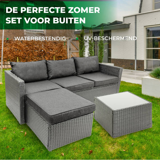 MaxxGarden Loungeset – Rattan Hoekset 4 persoon