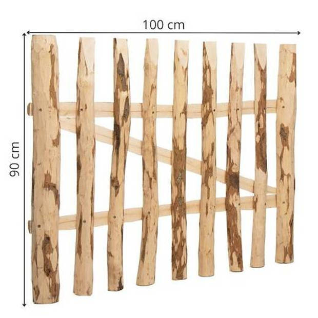 Poort - Schapenhek - Tuinhek - Hazelaarhout - Wicket - 90x100 cm - Bruin