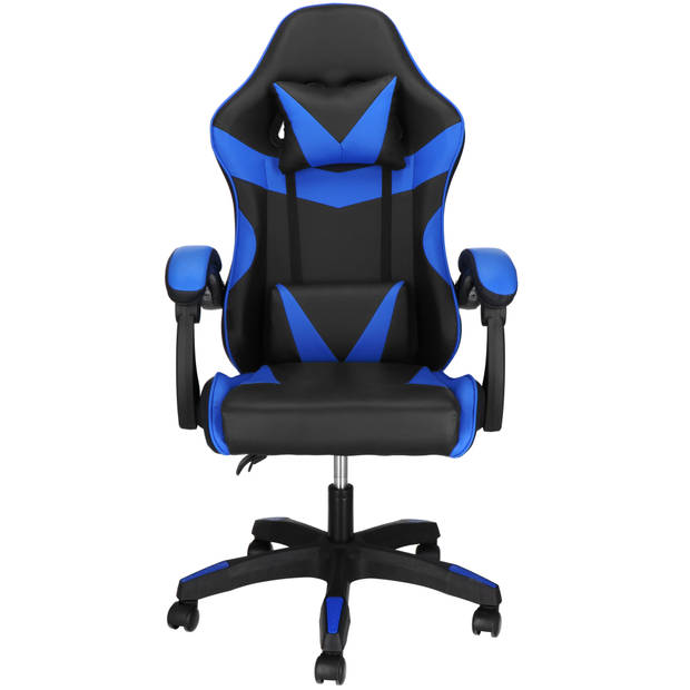 Springos Gamestoel - Gaming Stoel - Ergonomische Bureaustoel - Game stoel - Verstelbaar - Gaming Chair - Blauw/Zwart