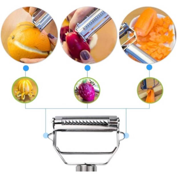 Knaak Dunschiller Roestvrijstalen 2-in-1 Julienne Dunschiller Perfect voor Wortel Aardappel Meloen Gadget Groente Fruit