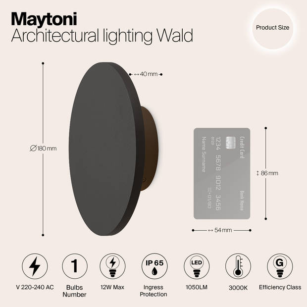 Maytoni Outdoor - Architecturale verlichting Wald - Grafiet - Ø18