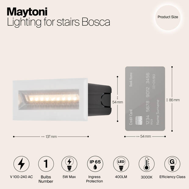 Maytoni Outdoor - Verlichting voor trappen Bosca - Wit