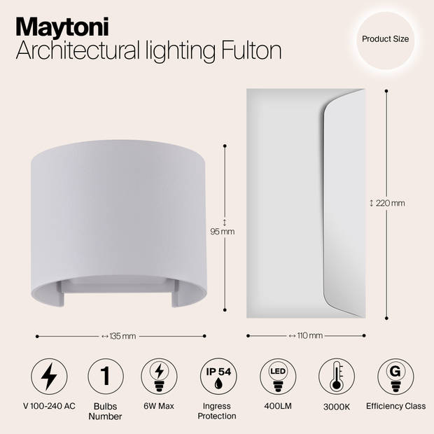 Maytoni Outdoor - Architecturale verlichting Fulton - Wit