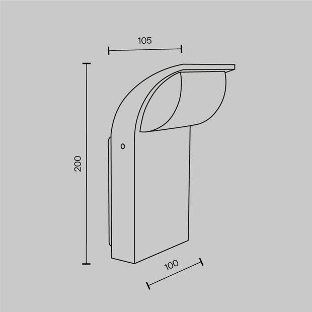 Maytoni Outdoor - Wandlamp Stock - Grafiet