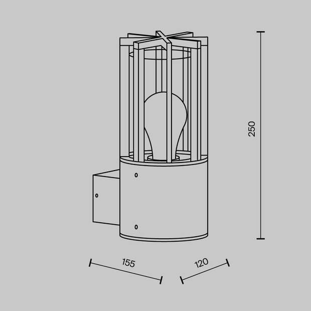 Maytoni Outdoor - Wandlamp Barrel - Grafiet