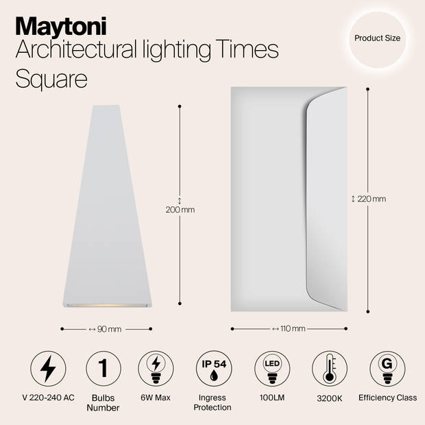 Maytoni Outdoor - Architecturale verlichting Times Square - Wit