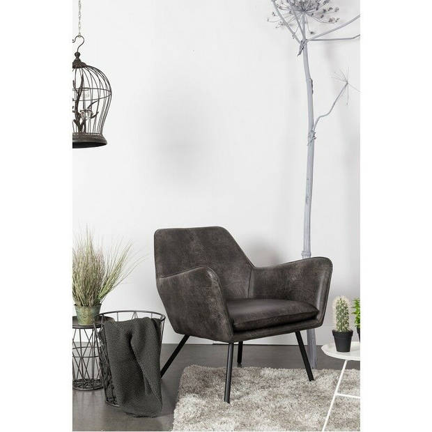 Berg fauteuil PU-leer donkergrijs