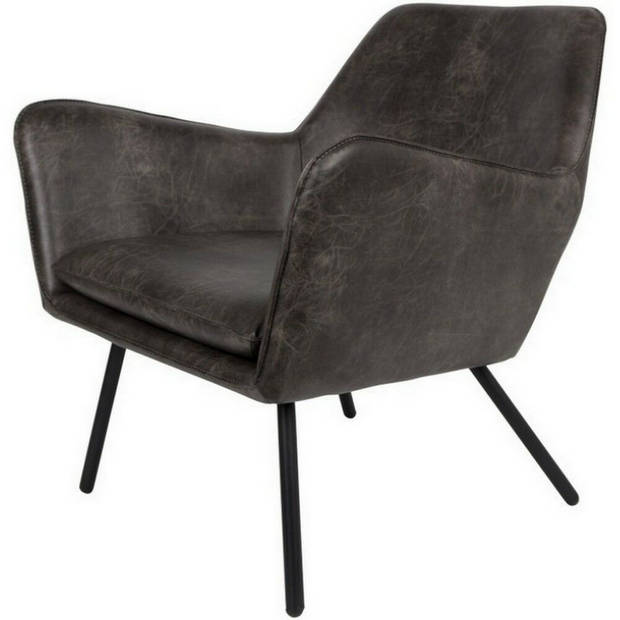 Berg fauteuil PU-leer donkergrijs