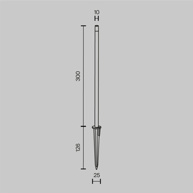 Maytoni Outdoor - Landschapsverlichting Spear - Grafiet - Ø1