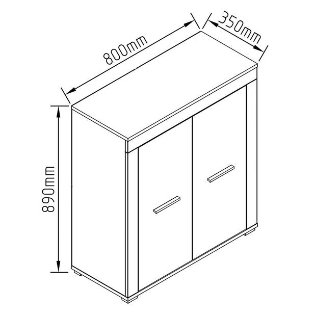 Usilo dressoir 2 deuren wit.