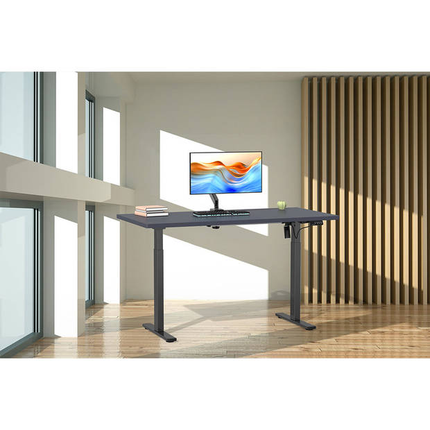 LonaE bureau elektrische hef- en daalfunctie 160x80x71-120cm antraciet, zwart.