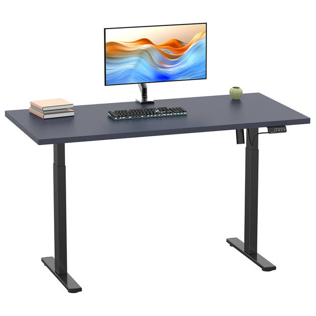 LonaE bureau elektrische hef- en daalfunctie 160x80x71-120cm antraciet, zwart.