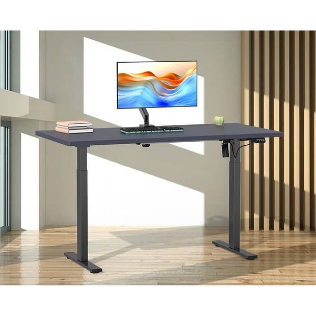 LonaE bureau elektrische hef- en daalfunctie 160x80x71-120cm antraciet, zwart.