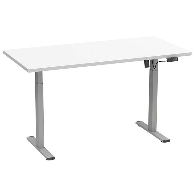 LonaE bureau elektrische hef- en daalfunctie 140x50x71-120cm wit, zilverkleurig.