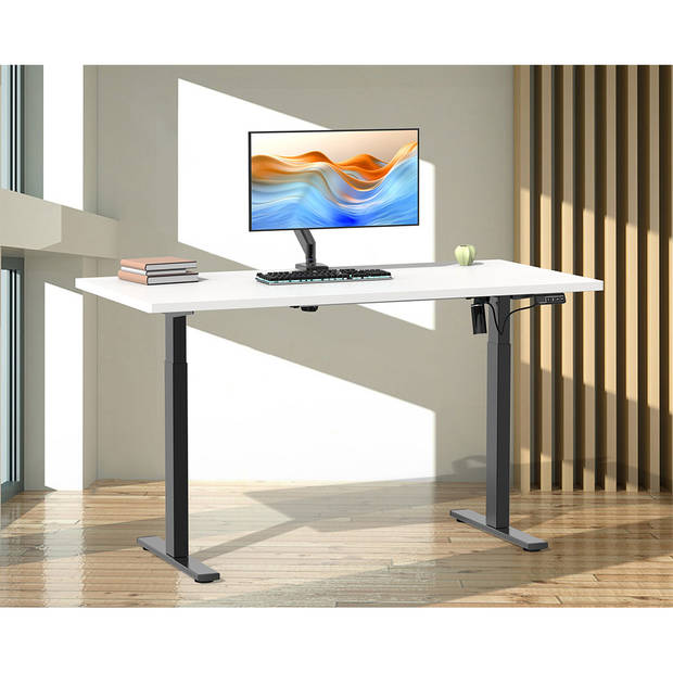 LonaE bureau elektrische hef- en daalfunctie 110x80x71-120cm wit, zwart.