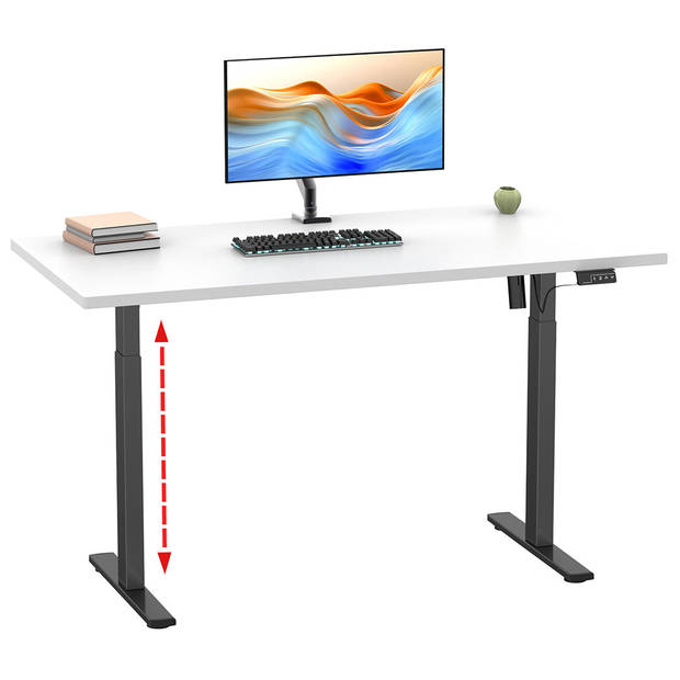 LonaE bureau elektrische hef- en daalfunctie 110x50x71-120cm wit, zwart.