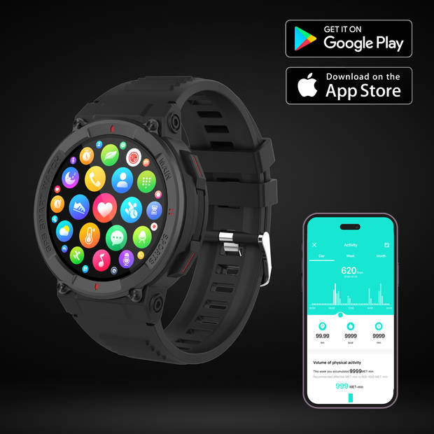 Denver Smartwatch - Android iOS - GPS - Volledige Belfunctie - Sporthorloge - Hartslagmeter - Slaapmonitor - SWG339