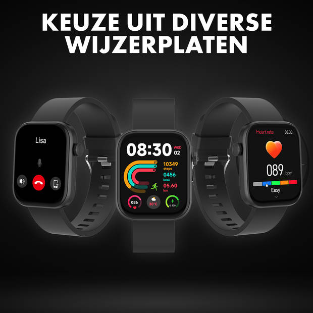 Denver Smartwatch - Android iOS - Volledige Belfunctie - Amoled Display - Sporthorloge - Hartslagmeter - SWC185B