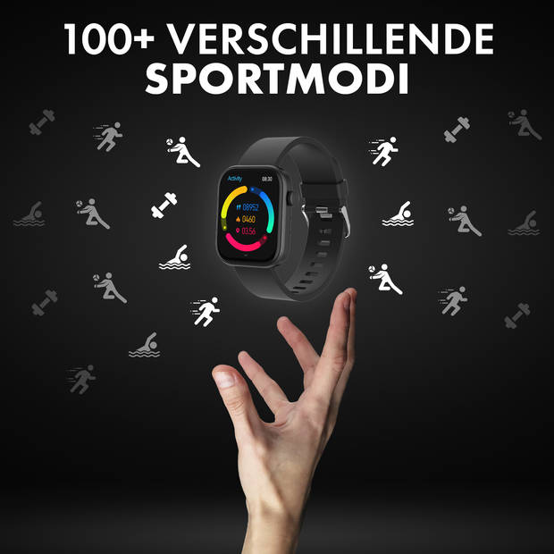 Denver Smartwatch - Android iOS - Volledige Belfunctie - Amoled Display - Sporthorloge - Hartslagmeter - SWC185B