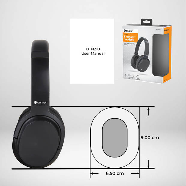 Denver Bluetooth Koptelefoon - Active Noise Canceling - Draadloos - Handsfree Bellen - BTN210