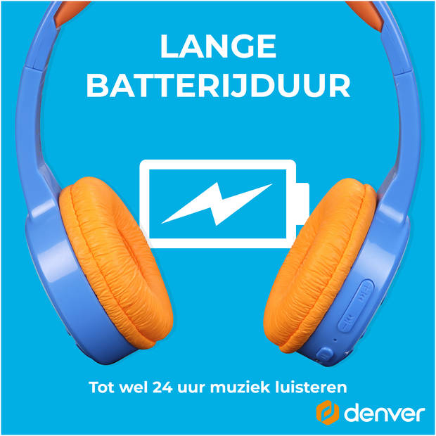 Denver Koptelefoon Kinderen - Bluetooth - Draadloos - Tot 85db - Kinder Koptelefoon - Ingebouwde Microfoon - BTH107BU