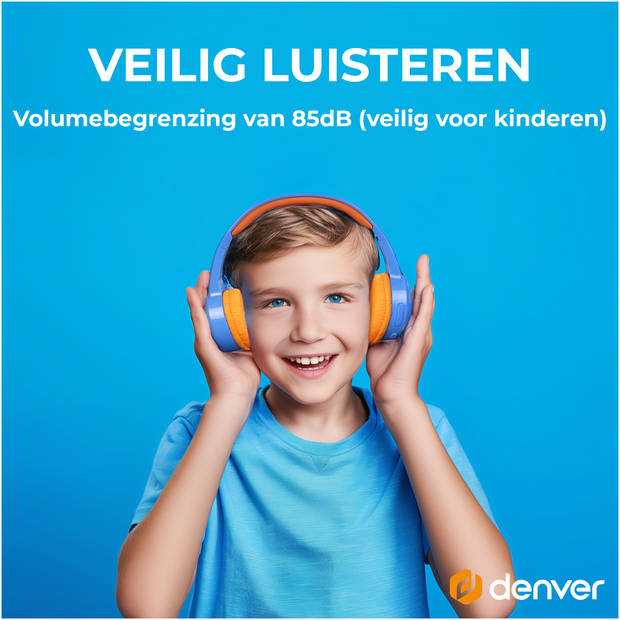 Denver Koptelefoon Kinderen - Bluetooth - Draadloos - Tot 85db - Kinder Koptelefoon - Ingebouwde Microfoon - BTH107BU