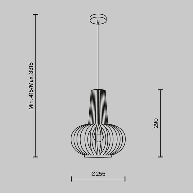 Maytoni - Hanglamp Roots - Zwart - Ø25,5